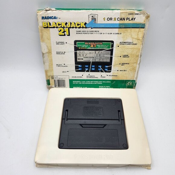 Radica Blackjack 21 Handheld Electronic Game Model 1450 Vintage New Open Box - Picture 2 of 5
